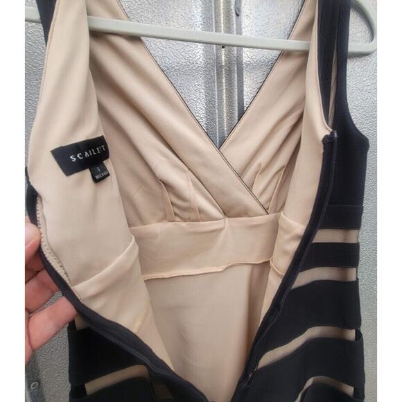 Scarlett Black & Nude Fit & Flare Sleeveless Mini Dress Size 6 - Picture 6 of 7